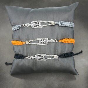 Skeleton Bracelet Adjustable Braided Cord 5 to 9 Inches Choice of 19 Colors 1017